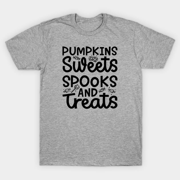 Pumpkin Sweets Spooks and Treats Girls Boys Halloween Cute Funny T-Shirt by GlimmerDesigns